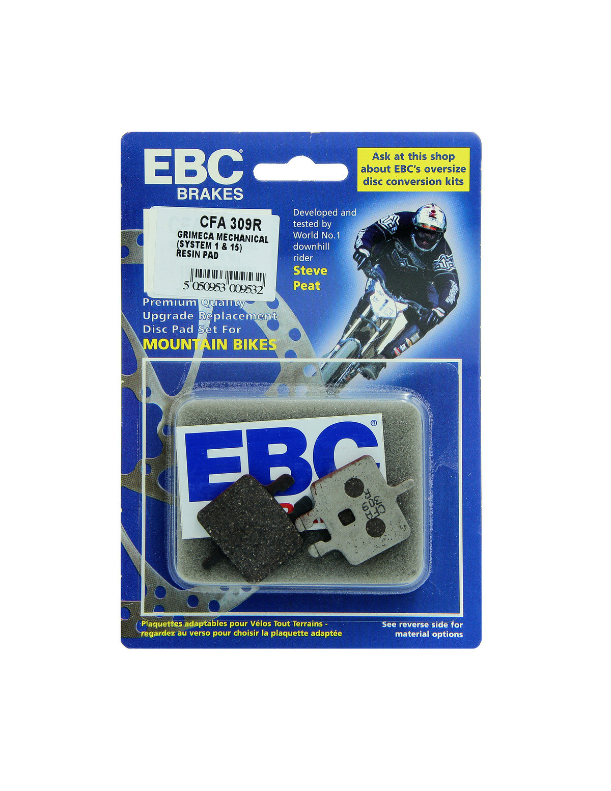 CFA309R - Klocki hamulcowe rowerowe (organiczne wyczynowe) EBC Brakes