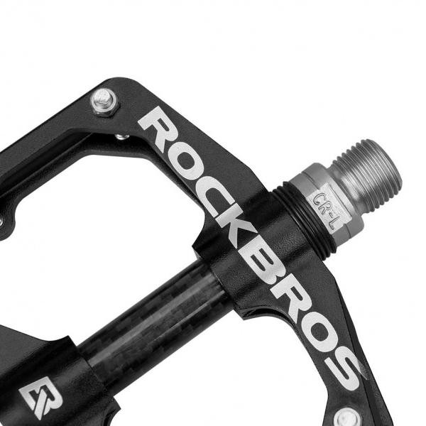 Pedały rowerowe aluminiowe z pinami czarne Rockbros 2017-12EBK