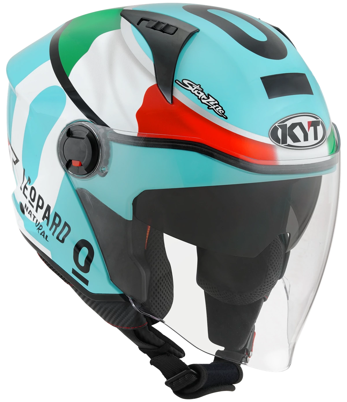 Kask motocyklowy KYT D-CITY LEOPARD REPLICA TRICOLORE E06