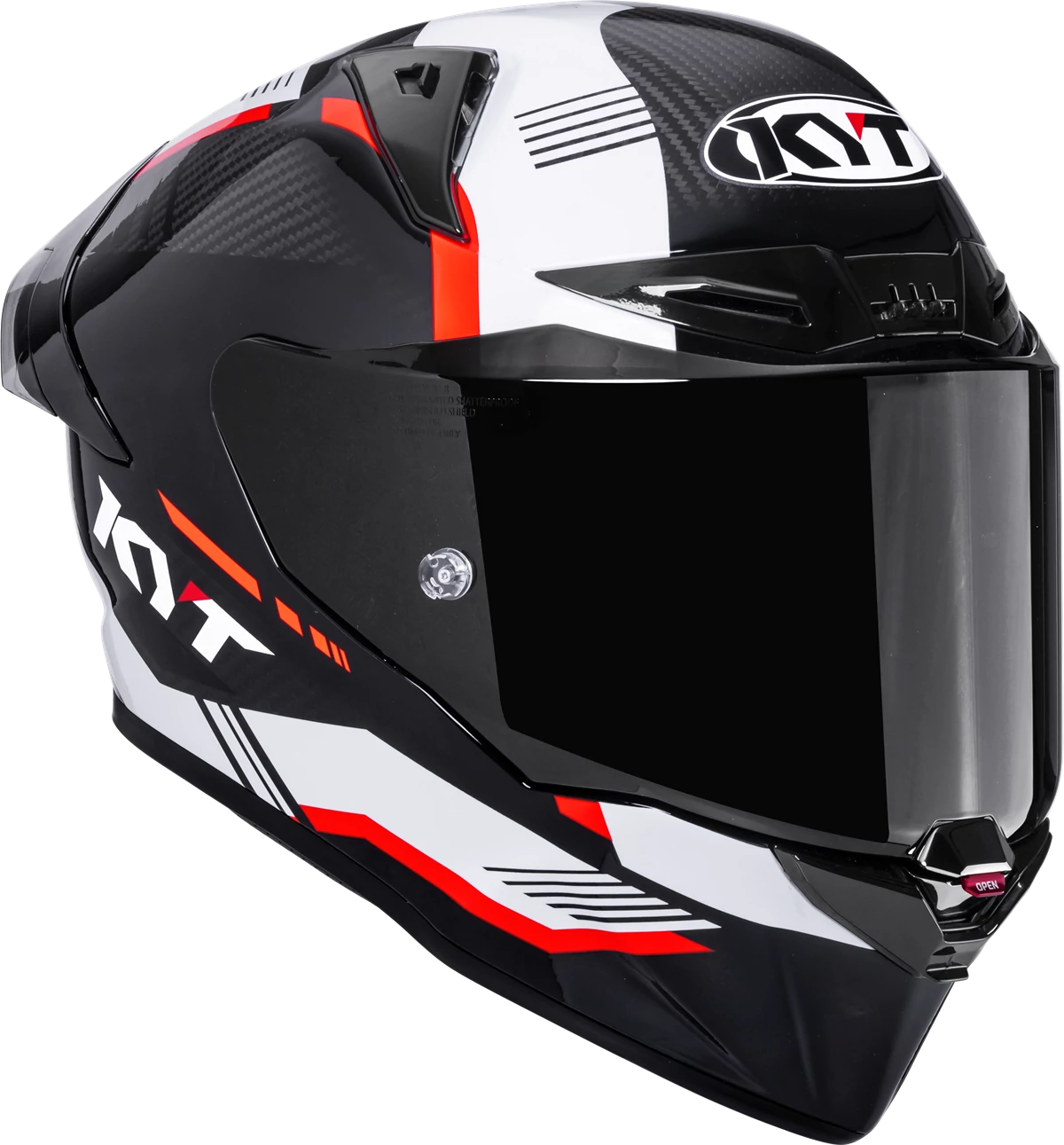 Kask motocyklowy KYT R1R CARBON ZONE CZERWONY E06