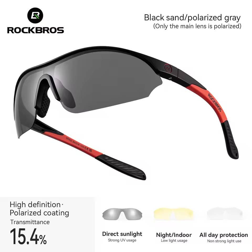 Okulary rowerowe, kolarskie, sportowe polaryzacyjne, wymienne szkła ROCKBROS 1423000601 SP402-1