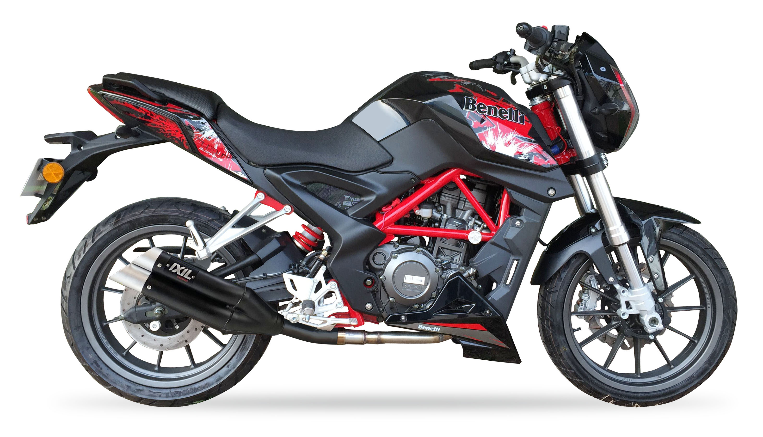 Tłumik IXIL BENELLI TNT 250 - BN 251 typ L3XB (waga: 3000g, długość: 370 mm., materiał: Inox AISI304, kolor: Anodized aluminum)