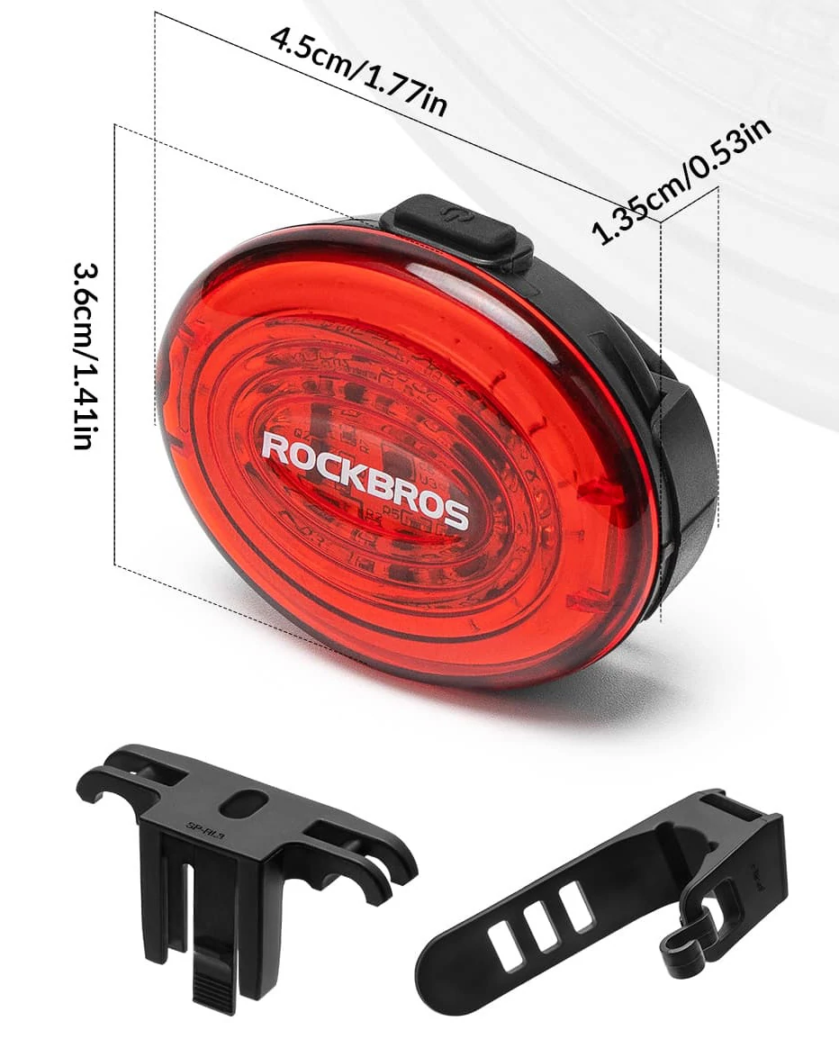 Lampka rowerowa tył Rockbros z czujnikiem hamowania IPX7 USB magnetyczna
