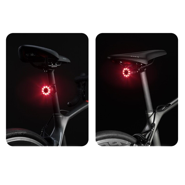 Lampka rowerowa tylna Rockbros Q1 LED USB Kolory RGB na siodło i sztycę