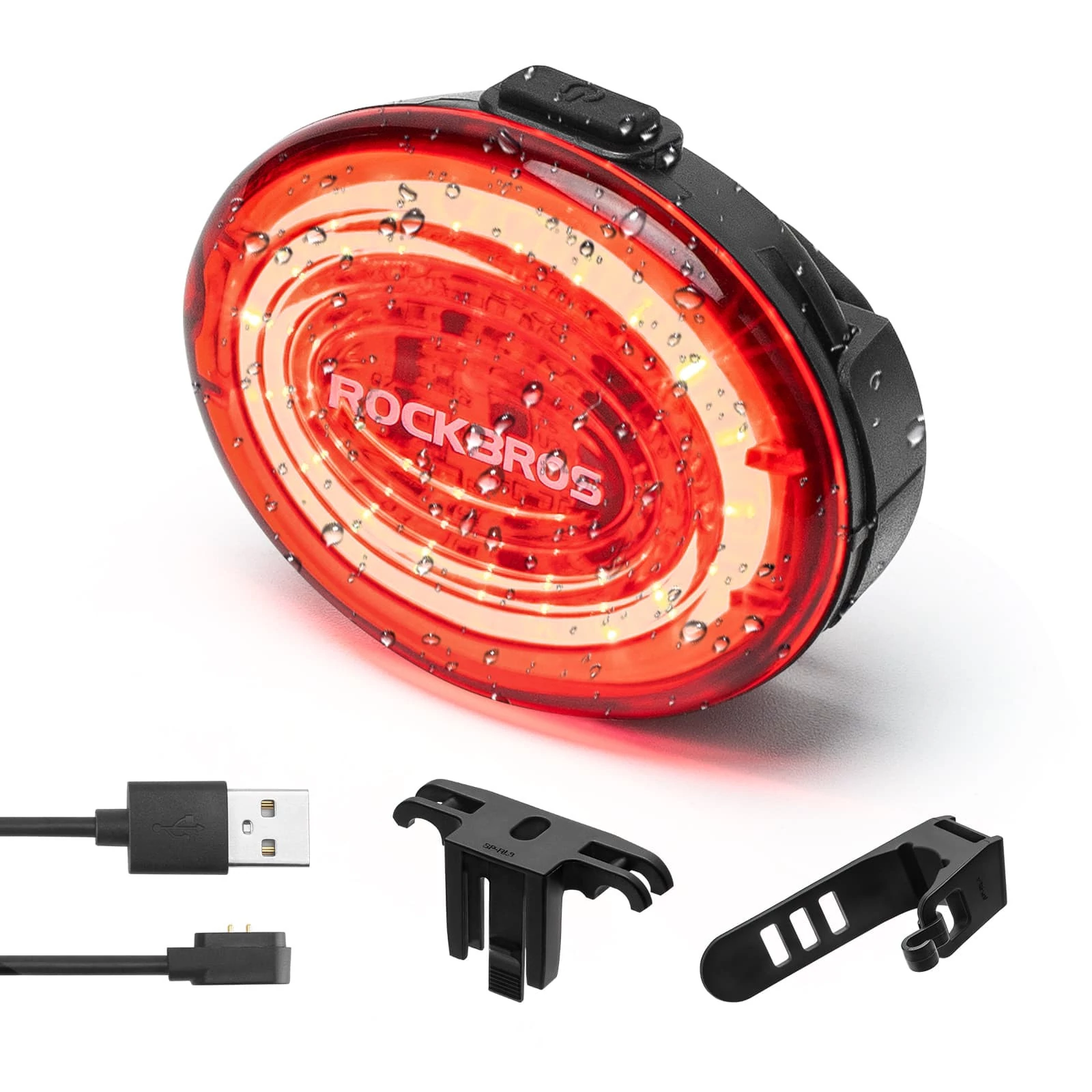 Lampka rowerowa tył Rockbros z czujnikiem hamowania IPX7 USB magnetyczna