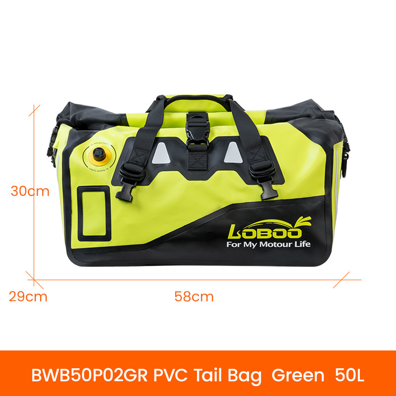 LOBOO Torba motocyklowa PVC fluo 50L (z kieszenią separacyjną na mokre rzeczy)