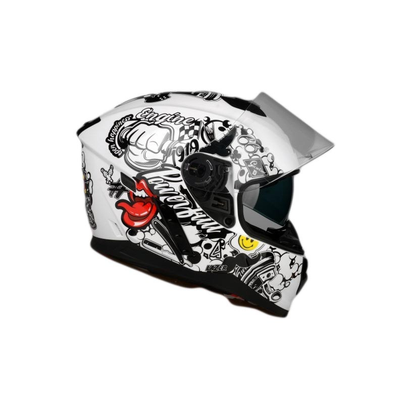 Kask Motocyklowy LAZER RAFALE EVO Stickerbomb (kol. Biały - Czarny - Srebrny - Czerwony)