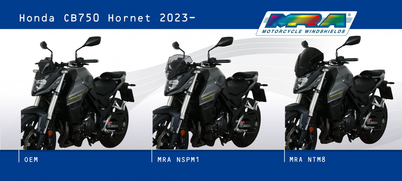 Szyba motocyklowa MRA HONDA CB 750 HORNET 2023-2024, forma NSPM, przyciemniana