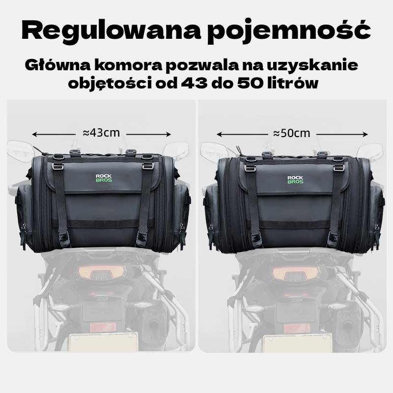 Torba motocyklowa 43-50L - wodoodporna i składana torba wyprawowa ROCKBROS 3014009201