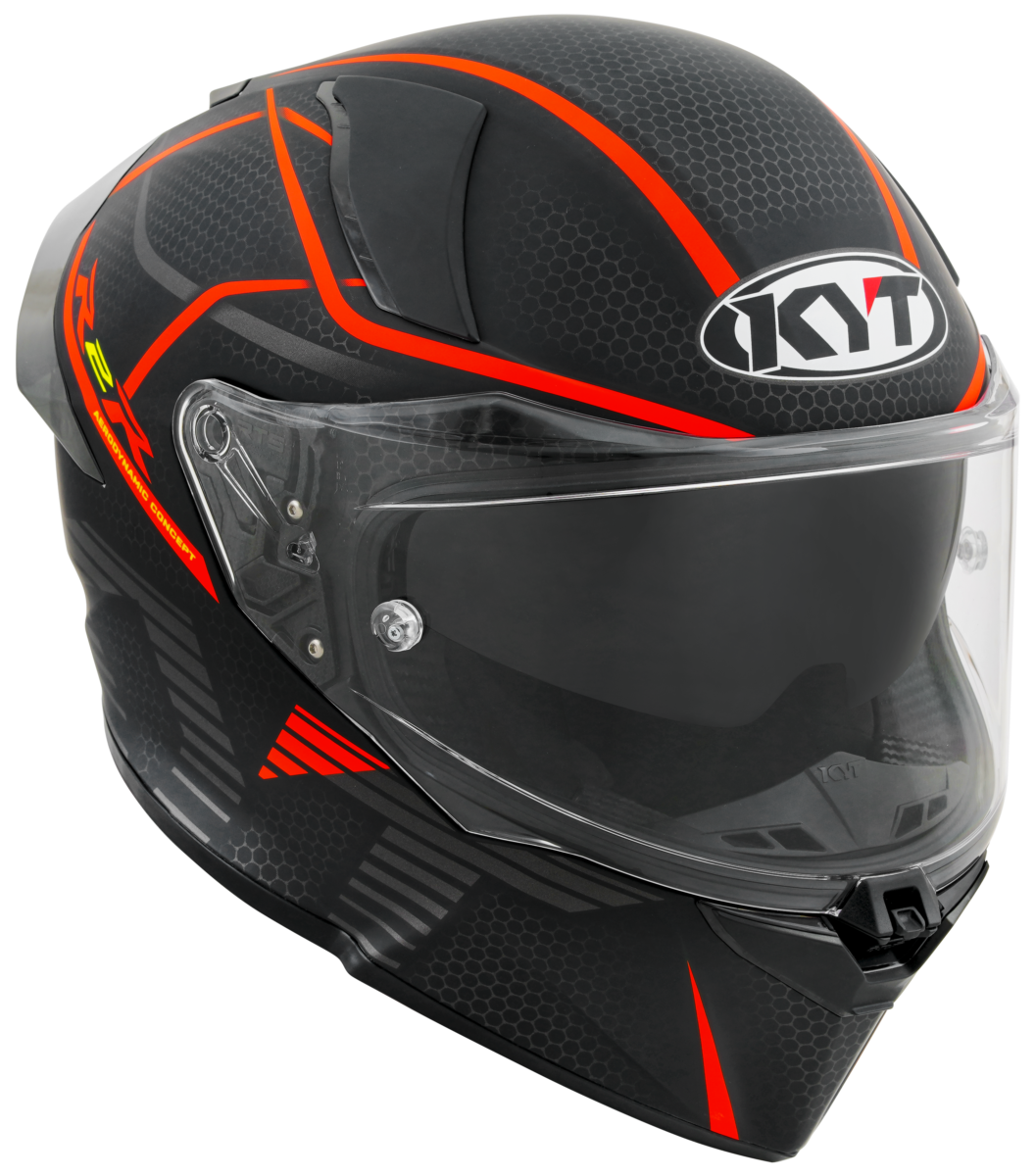 Kask Motocyklowy KYT R2R CONCEPT matowy czarny/czerwony ECE/ONU 22-06