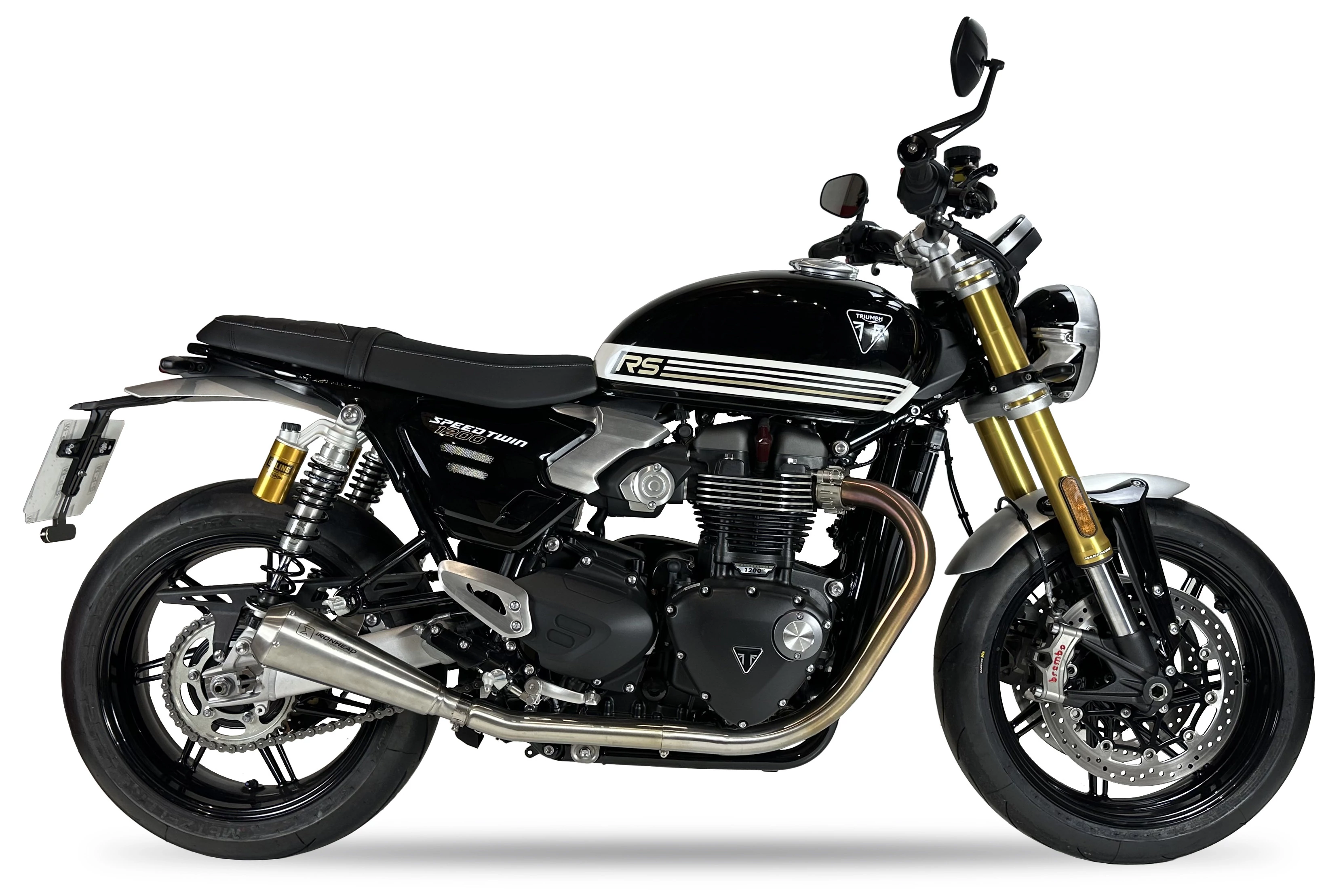 IXIL Tłumik TRIUMPH SPEED TWIN 1200 / RS 24-25 (DD50) typ OVC11SS SLIP ON (RIGHT MUFFLER) - IRONHEAD CONICAL MATT INOX