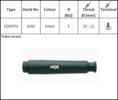 NGK Fajka Świecy SD05FM (kod. 8392) YBX