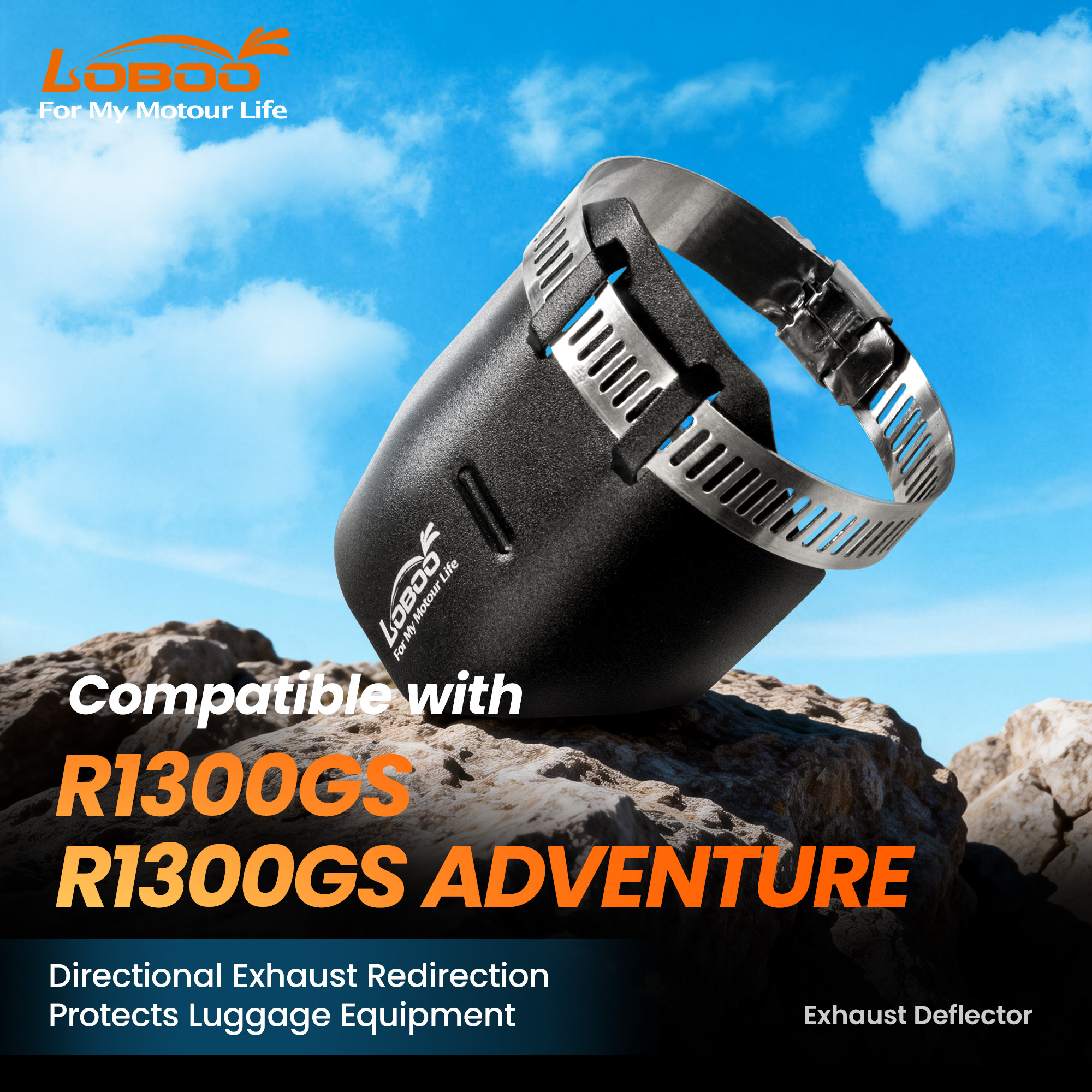 LOBOO Deflektor wydechu motocykla BMW R1300GS (2023-), BMW R1300GS ADVENTURE (2024-)