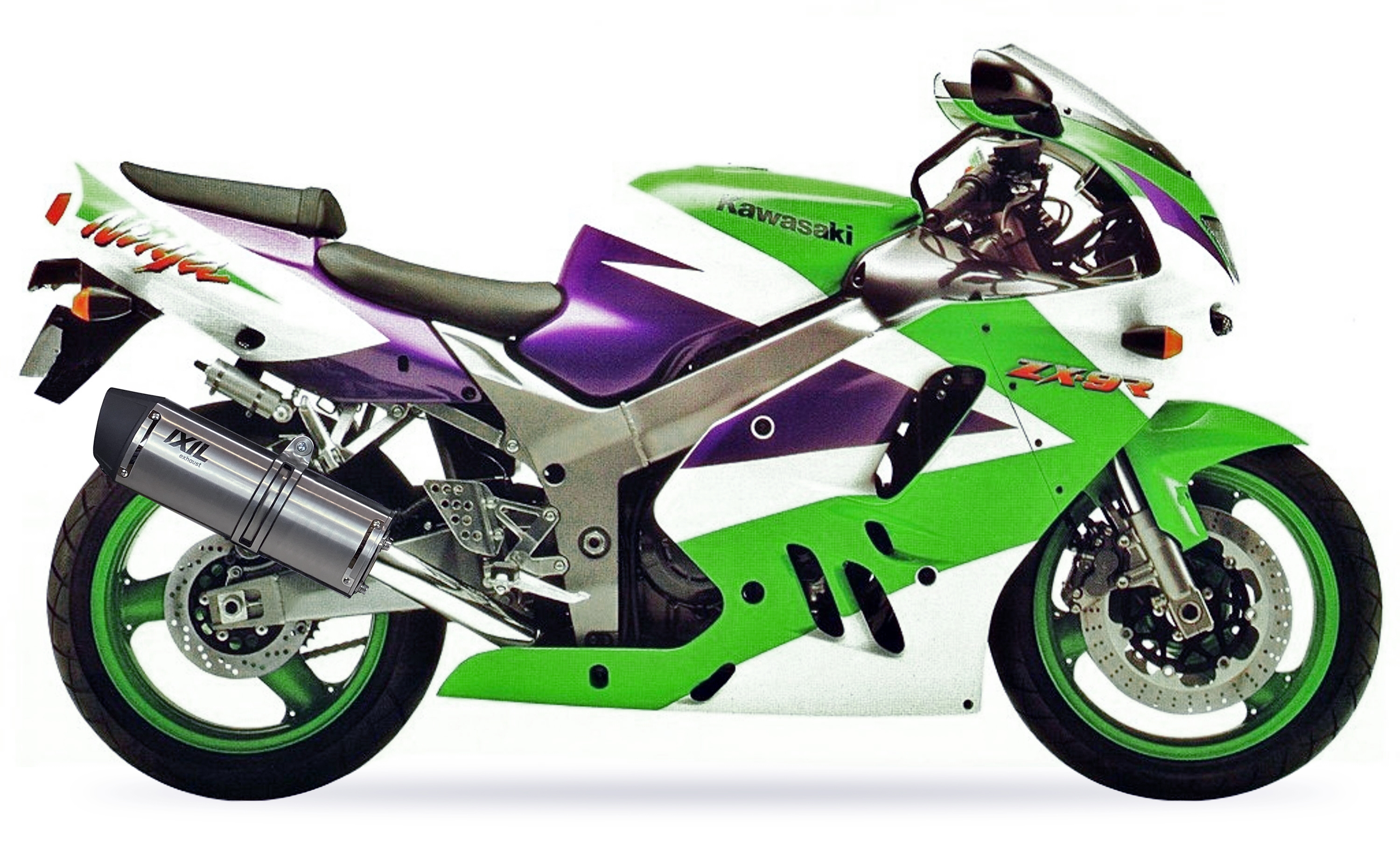 Tłumik IXIL KAWASAKI ZX-9 R NINJA 94-97 (ZX900B) typ SOVE (waga: 3000g, długość: 423 mm., materiał: Inox AISI304, kolor: Black p