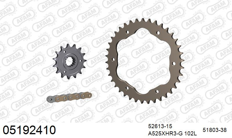 Zestaw napędowy AFAM do DUCATI 1098 S Streetfighter (for sprocket carrier PCD3), 1098 Streetfighter (for sprocket carrier PCD3)