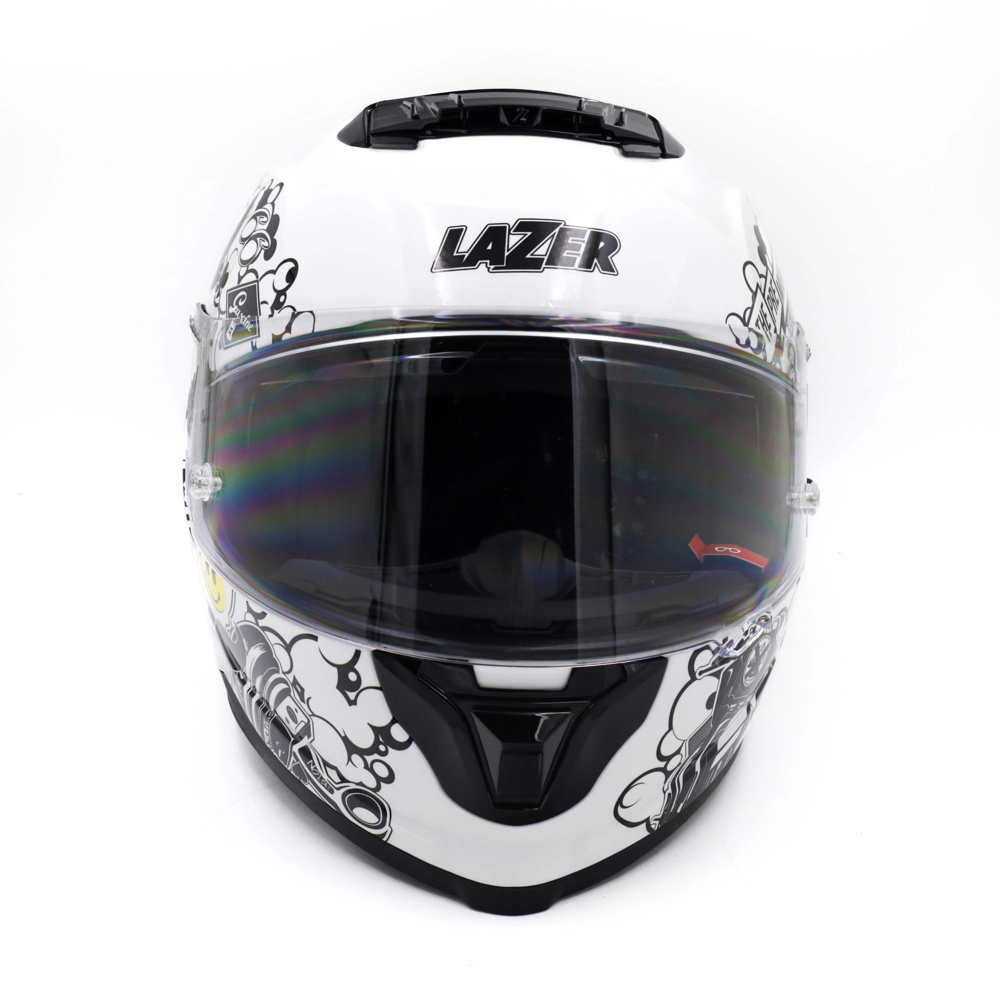 Kask Motocyklowy LAZER RAFALE EVO Stickerbomb (kol. Biały - Czarny - Srebrny - Czerwony)