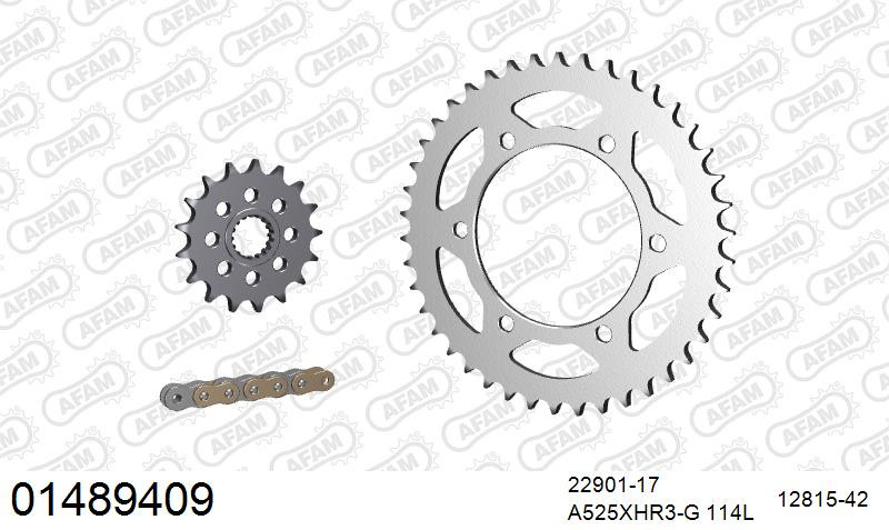 Zestaw napędowy AFAM do SUZUKI GSX-R 1000 K9,L0,L1,L2,L3,L4,L5,L6, GSX-R 1000 A ABS L5,L6
