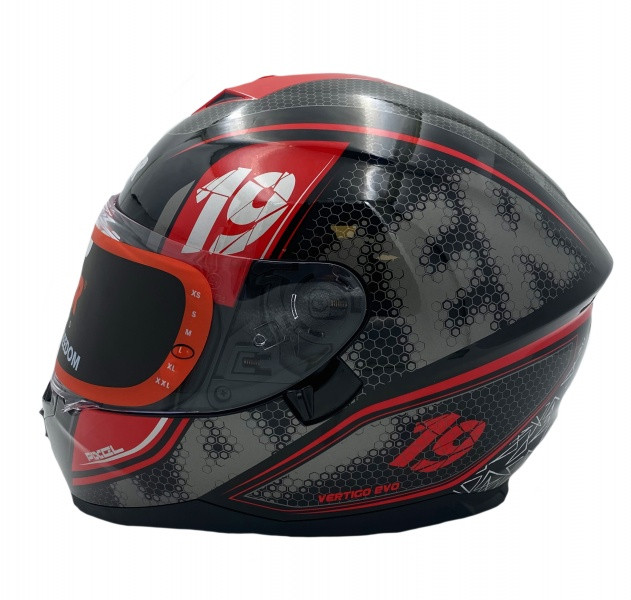 Kask Motocyklowy LAZER VERTIGO EVO Pixel Dark (kol. Czarny - Czerwony)