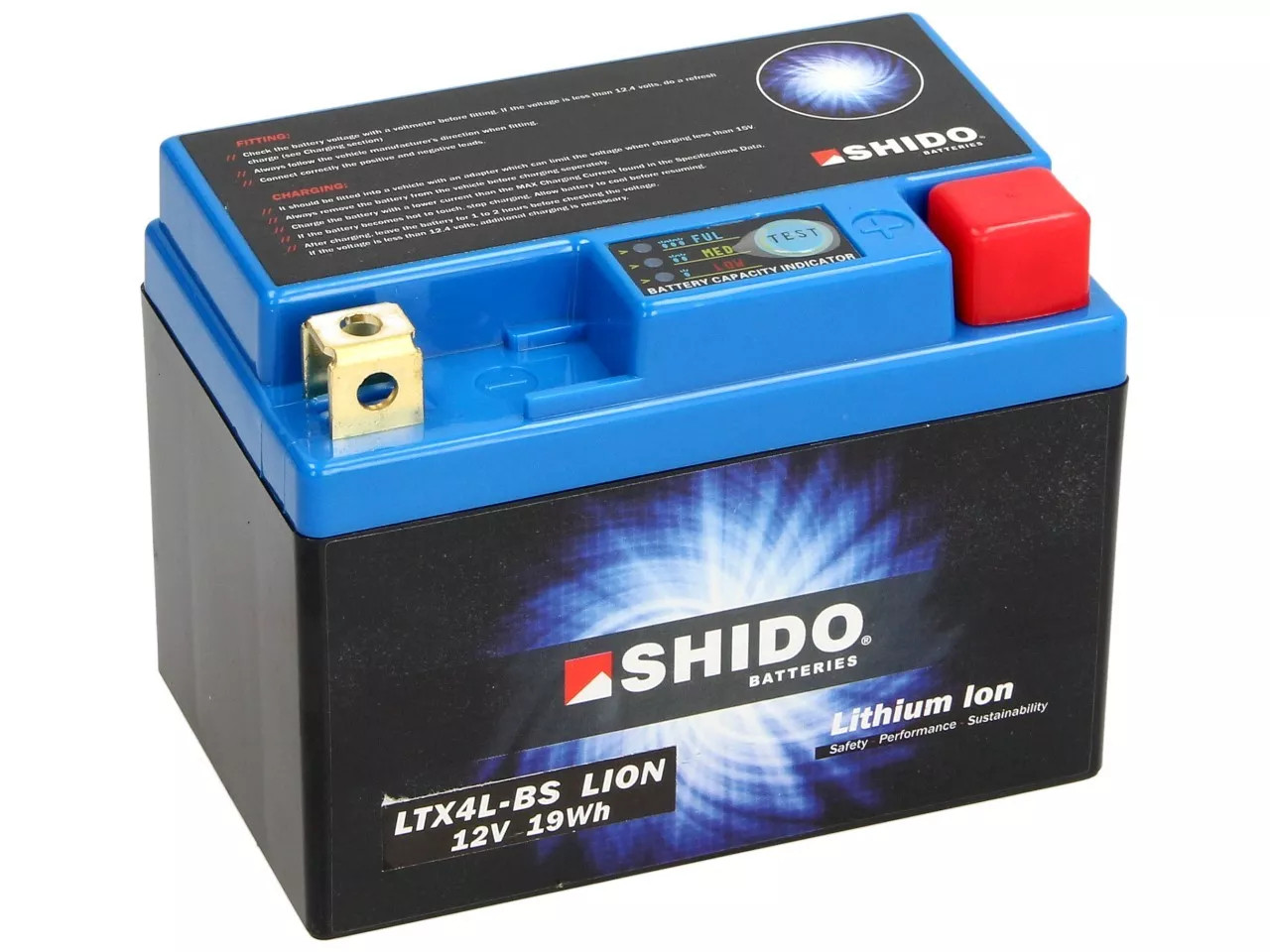 SHIDO Akumulator Litowo Jonowy LTX4L-BS 12V 1.6Ah 95A