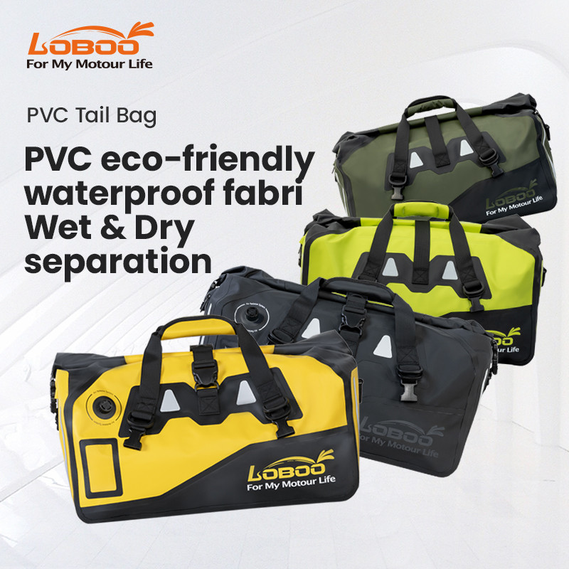 LOBOO Torba motocyklowa PVC żółta 50L (z kieszenią separacyjną na mokre rzeczy)