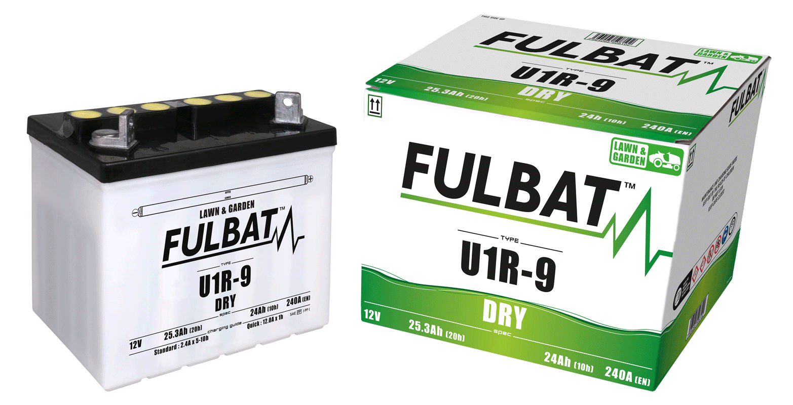 Akumulator FULBAT LAWN&GARDEN FUL DRY - U1R-9 (suchy, obsługowy, kwas w zestawie)