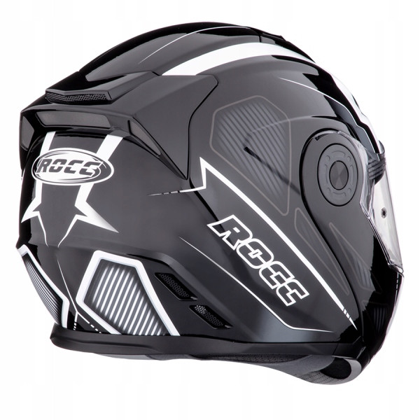 Kask motocyklowy ROCC 881 czarno-biały