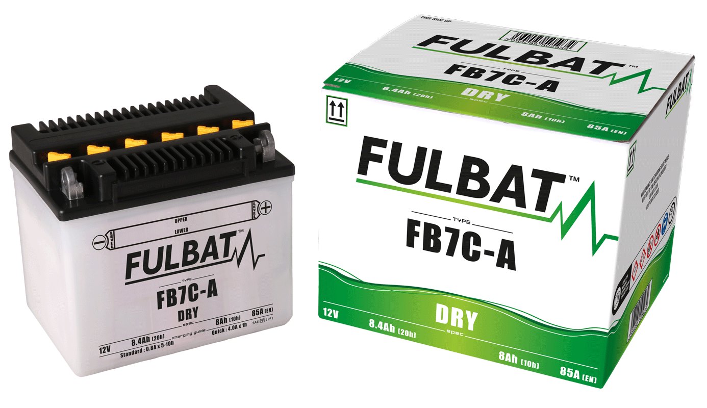 Akumulator FULBAT FUL DRY - FB7C-A / YB7C-A (suchy, obsługowy, kwas w zestawie)