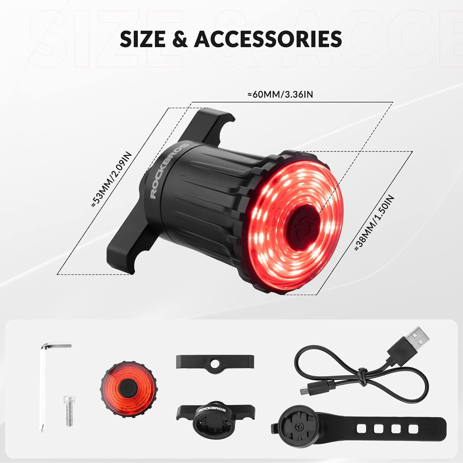 Lampka rowerowa tylna pod siodło ROCKBROS (24520500001) WR05