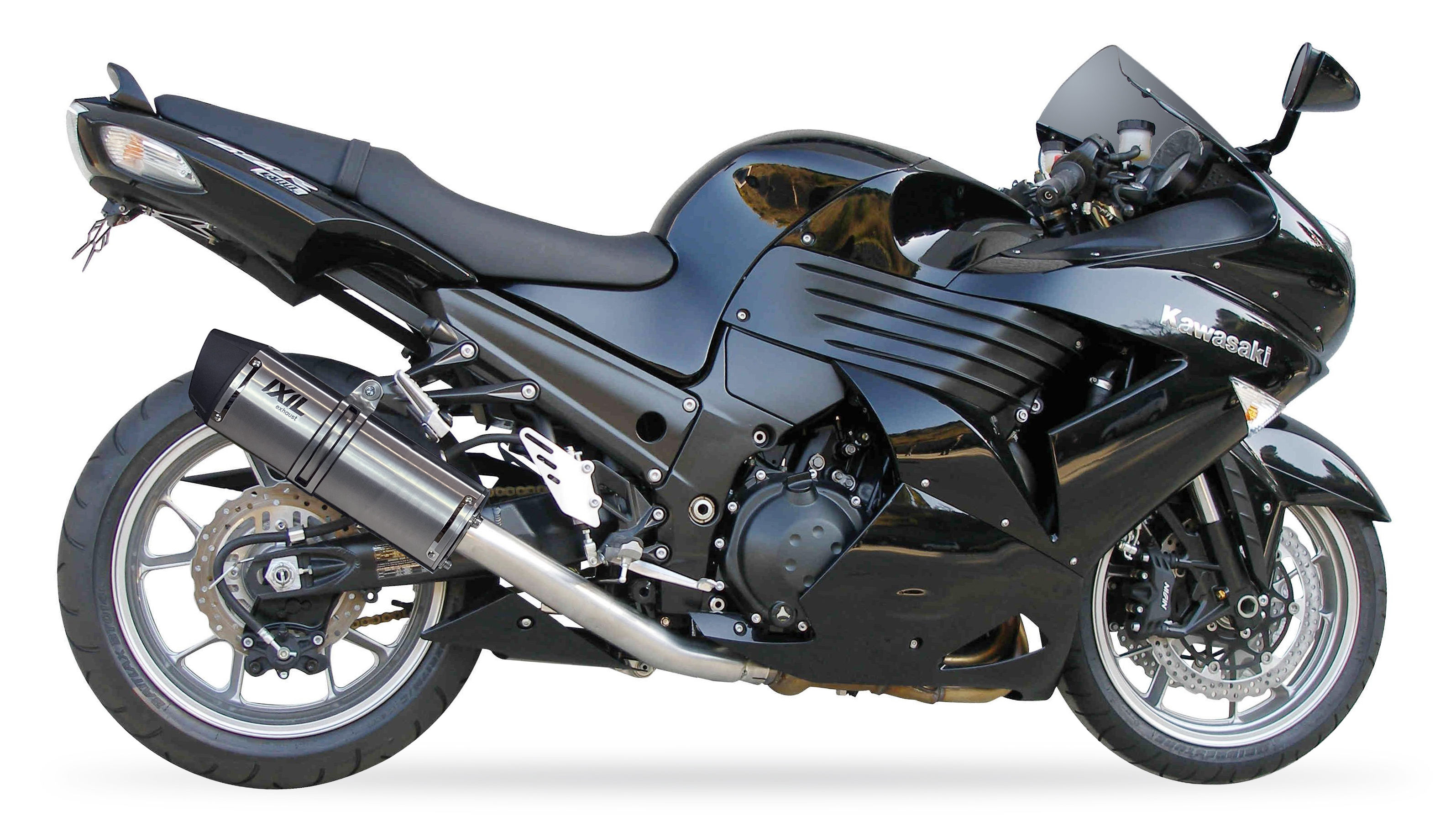 Tłumik IXIL KAWASAKI ZZR 1400 06-07 (ZXT40A ZXT40C) typ SOVE (waga: 3000g, długość: 423 mm., materiał: Inox AISI304, kolor: Blac