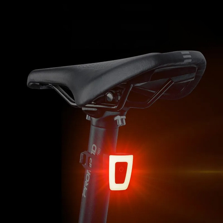 Lampka rowerowa tylna, na sztyce ROXAR na kask USB IPX5 20LM