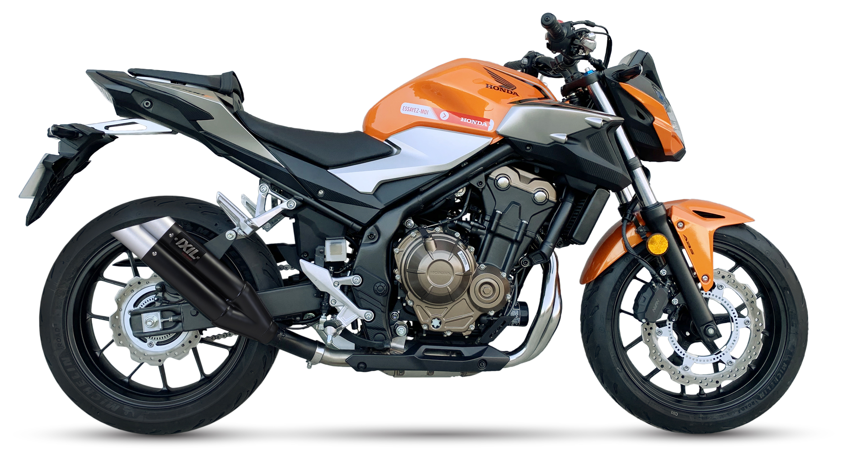 Tłumik IXIL HONDA CB 500 X 21-23 (PC64) typ L3XB (waga: 3000g, długość: 370 mm., materiał: Inox AISI304, kolor: Anodized aluminu