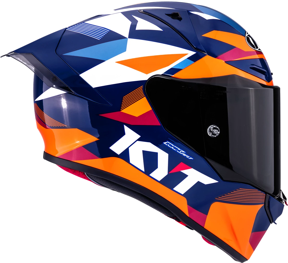 Kask motocyklowy KYT R1R DIAMOND NIEBIESKI/POMARAŃCZOWY E06