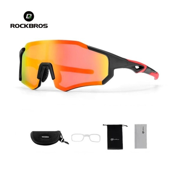 Okulary rowerowe / sportowe z polaryzacją ROCKBROS UV400 (10182) czarno-czerwone