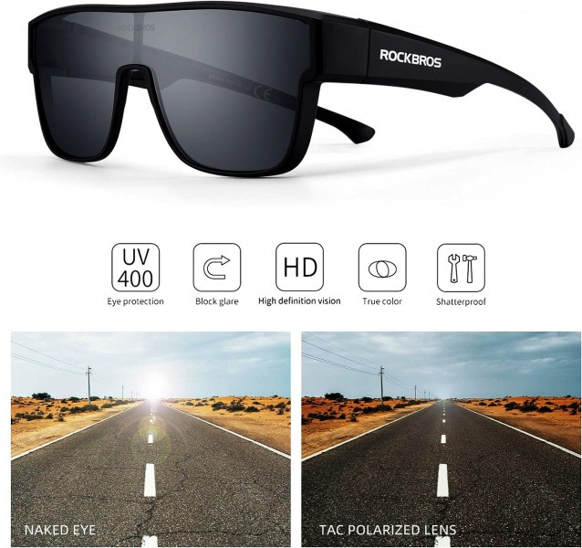 Okulary rowerowe / sportowe z polaryzacją ROCKBROS UV400 (14130003001) czarne