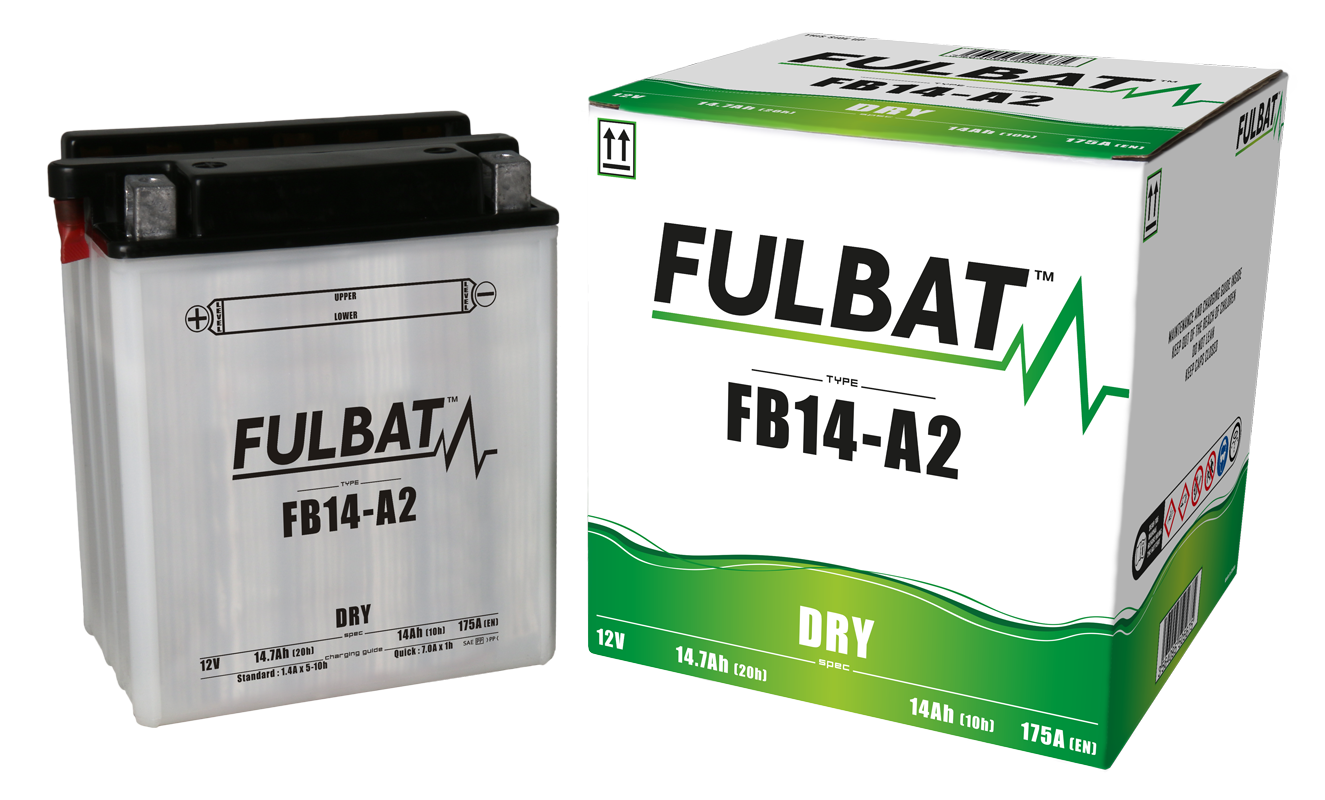 Akumulator FULBAT FUL DRY - FB14-A2 / YB14-A2 (suchy, obsługowy, kwas w zestawie)