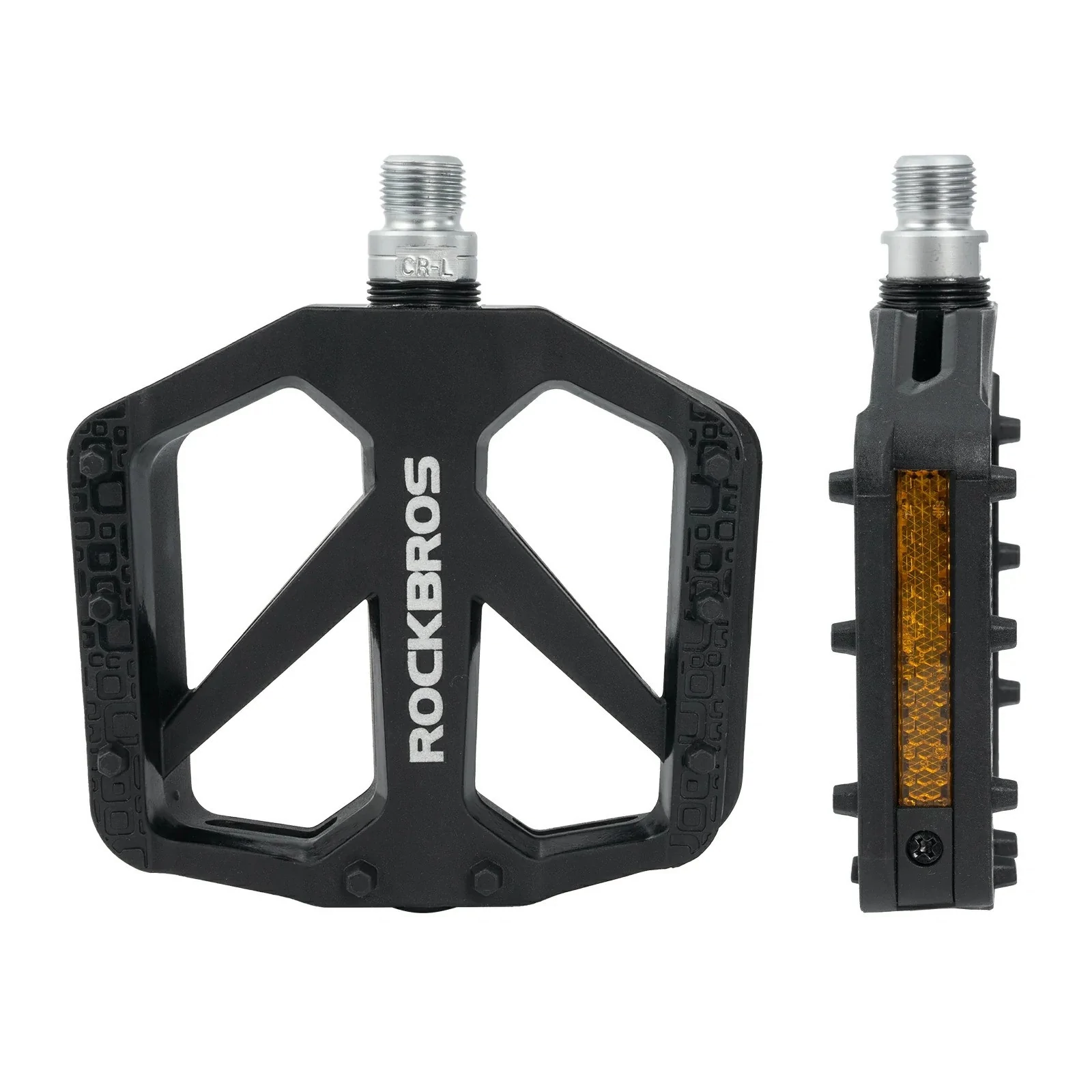 Pedały rowerowe platformowe Rockbros BP2602 nylonowe łożyska maszynowe 9/16 MTB CZARNE