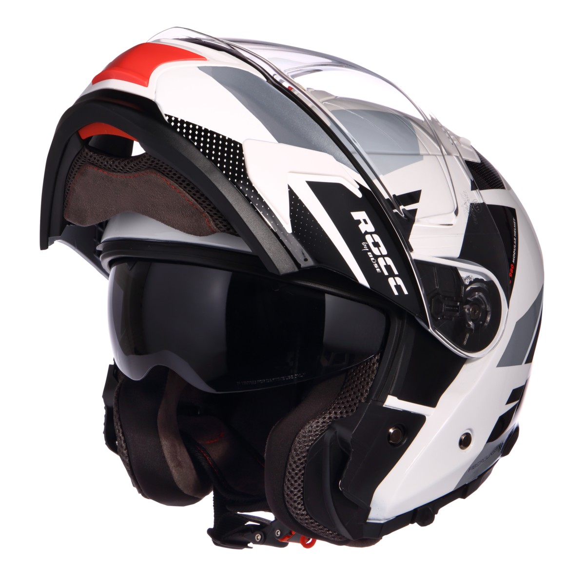 Kask motocyklowy ROCC 982 biało-czarny