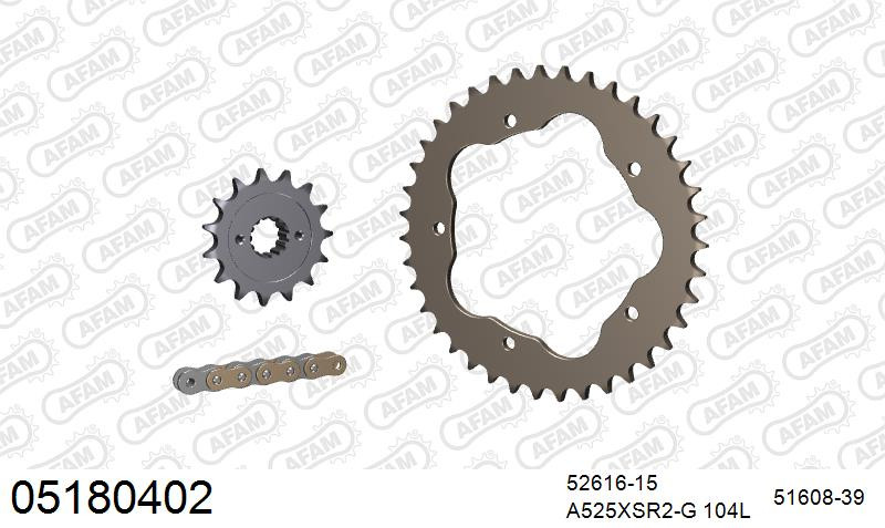 Zestaw napędowy AFAM do DUCATI 796 Monster, 796 Monster 20th Anniversary, 796 Monster ABS (all for sprocket carrier PCD2)