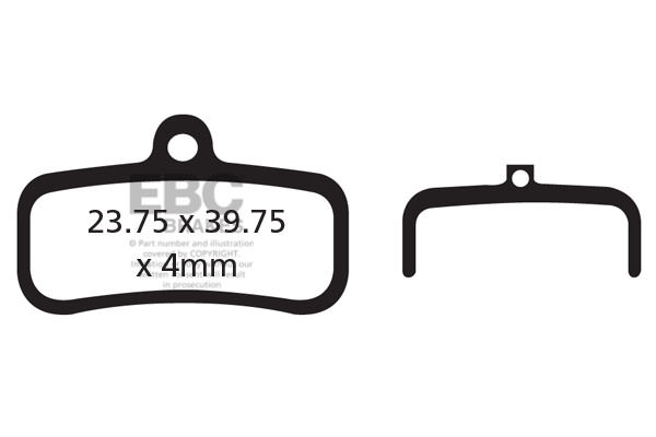 CFA493R - Klocki hamulcowe rowerowe (organiczne wyczynowe) EBC Brakes