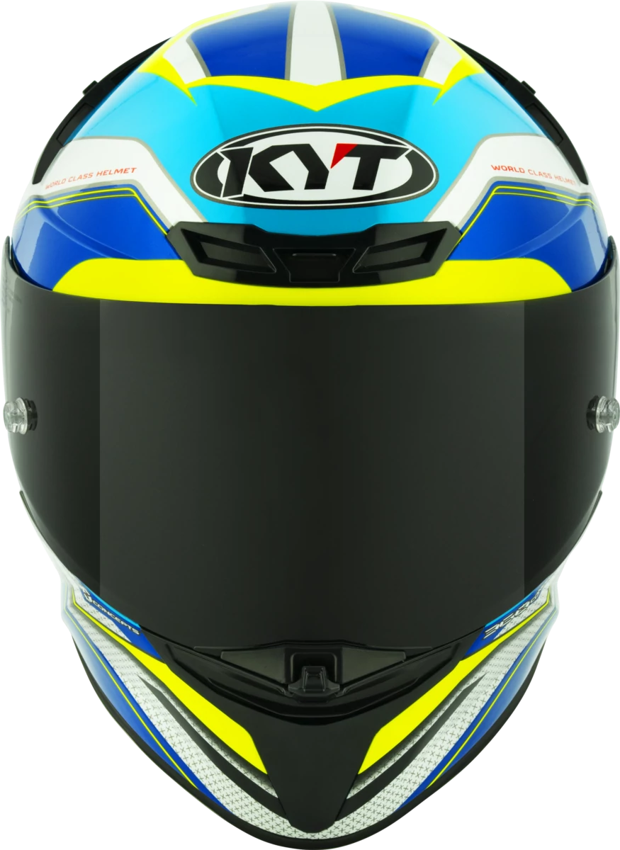 Kask motocyklowy KYT TT-REVO GRAND PRIX Biały/Jasny Niebieski
