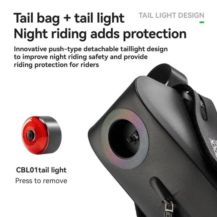Sakwa podsiodłowa, torba rowerowa z tylną lampką LED Rockbros 30130088