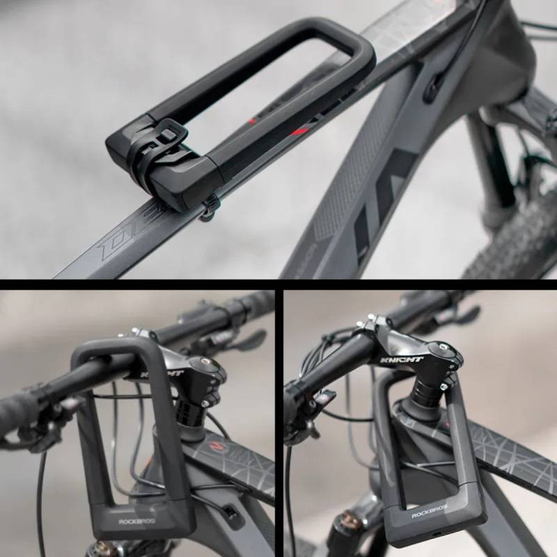 Zabezpieczenie rowerowe, zapięcie rowerowe na klucz, U-LOCK ROCKBROS (RKS626-GR) szary
