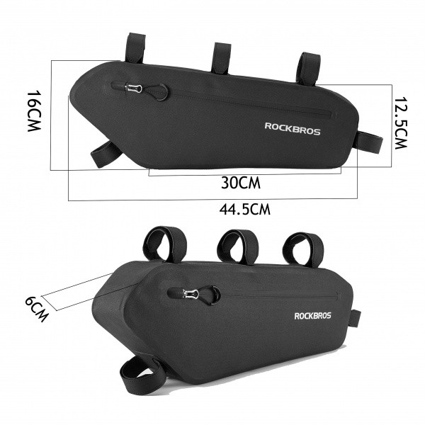 Torba, sakwa rowerowa pod ramę 4L ROCKBROS (AS-018) czarna, wodoodporna