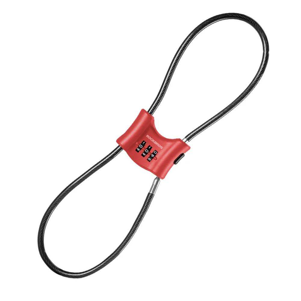 Zapięcie rowerowe, antykradzieżowe, linka 5,5 mm ROCKBROS 32120011002 czerwony