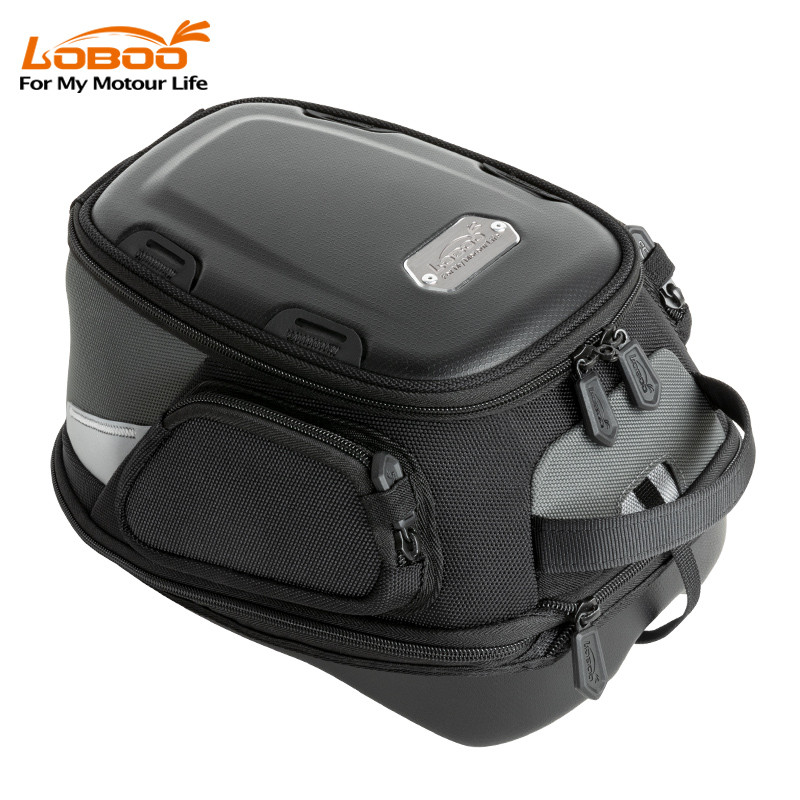 LOBOO Tank Bag z funkcją szybkiego demontażu z kotwy magnetycznej, regulacja montażu 110mm, pojemność 7-9L, czarny/szary