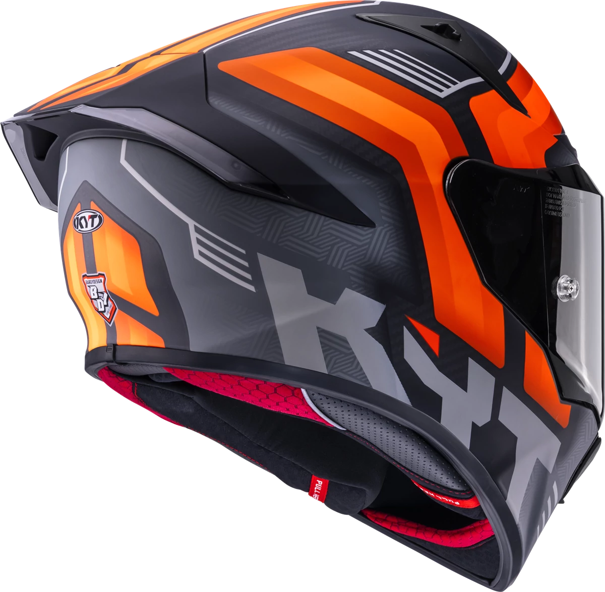 Kask motocyklowy KYT R1R CARBON ACCELERATOR POMARAŃCZOWY MATT E06