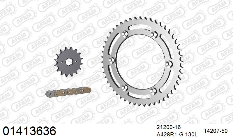 Zestaw napędowy AFAM do SUZUKI DR 125 SM K8,K9,L0,L1,L2,L3