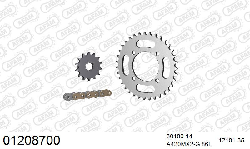 Zestaw napędowy AFAM do YAMAHA TT-R 90 M,N,P,R,S, TT-R 90 E S,T,V,W