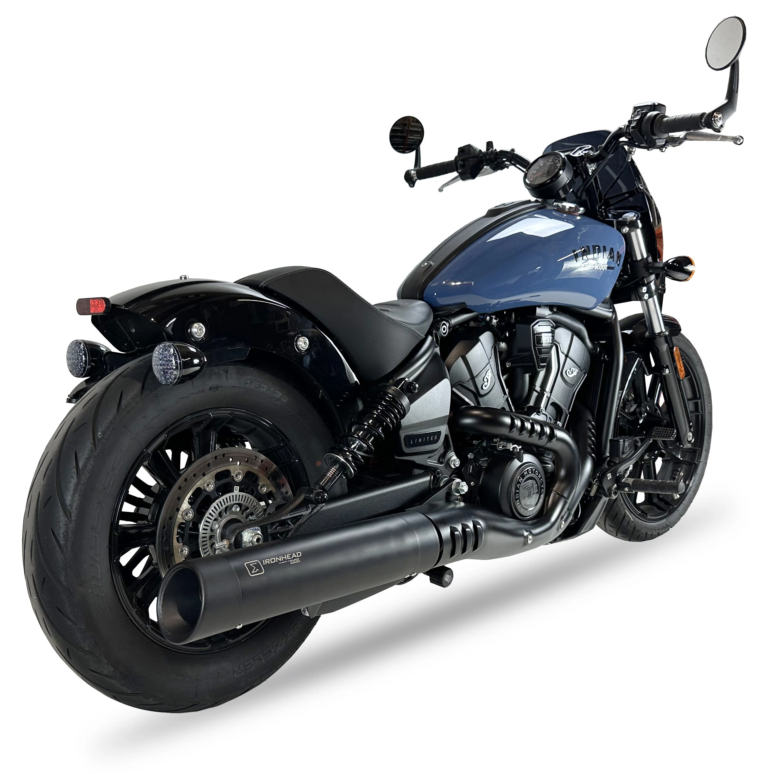 IXIL Tłumik INDIAN SCOUT 24-25 typ HC2-1B SLIP ON - IRONHEAD ROUND BLACK