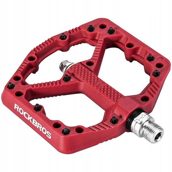 Pedały rowerowe nylonowe z pinami czerwone Rockbros 2021-12ARD